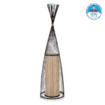 GLOBOSTAR® AZORES 01756 Boho Επιδαπέδιο Φωτιστικό με Ντουί 1 x E27 AC 220-240V IP20 - Καφέ & Μπεζ - Μ40 x Π40 x Υ150cm