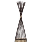 GLOBOSTAR® AZORES 01756 Boho Επιδαπέδιο Φωτιστικό με Ντουί 1 x E27 AC 220-240V IP20 - Καφέ & Μπεζ - Μ40 x Π40 x Υ150cm - Image 5