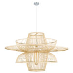 GLOBOSTAR® BALI 01758 Boho Κρεμαστό Φωτιστικό Οροφής με Ντουί 1 x E27 AC 220-240V IP20 - Μπεζ - Μ100 x Π100 x Υ60cm - Image 4