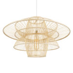 GLOBOSTAR® BALI 01758 Boho Κρεμαστό Φωτιστικό Οροφής με Ντουί 1 x E27 AC 220-240V IP20 - Μπεζ - Μ100 x Π100 x Υ60cm - Image 6