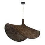 GLOBOSTAR® CUBA 01768 Boho Κρεμαστό Φωτιστικό Οροφής με Ντουί 1 x E27 AC 220-240V IP20 - Καφέ - Μ80 x Π80 x Υ49cm - Image 4