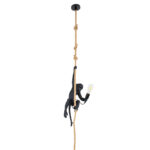 GLOBOSTAR® APES 01801 Μοντέρνο Κρεμαστό Φωτιστικό Οροφής με Ντουί 1 x E27 AC 220-240V IP20 - Μαύρο & Μπεζ - Μ26 x Π28 x Υ69cm - Image 4