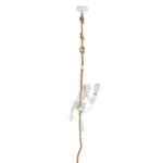 GLOBOSTAR® APES 01802 Μοντέρνο Κρεμαστό Φωτιστικό Οροφής με Ντουί 1 x E27 AC 220-240V IP20 - Λευκό & Μπεζ - Μ26 x Π28 x Υ69cm - Image 4