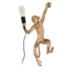 GLOBOSTAR® APES 01806 Μοντέρνο Φωτιστικό Τοίχου - Απλίκα με Ντουί 1 x E27 AC 220-240V IP20 - Χρυσό & Μαύρο - Μ34 x Π31 x Υ61cm - Image 4