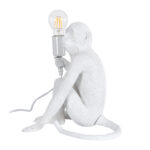 GLOBOSTAR® APES 01808 Μοντέρνο Επιτραπέζιο Φωτιστικό Πορτατίφ με Ντουί 1 x E27 AC 220-240V IP20 - Λευκό - Μ30 x Π27 x Υ30cm - Image 4