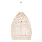 GLOBOSTAR® MALIBU 01811 Boho Κρεμαστό Φωτιστικό Οροφής με Ντουί 1 x E27 AC 220-240V IP20 - Μπεζ - Μ76 x Π76 x Υ100cm - Image 5