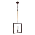 GLOBOSTAR® FRAISE 01814 Vintage Κρεμαστό Φωτιστικό Οροφής με Ντουί 1 x E27 AC 220-240V IP20 - Χάλκινο & Μπεζ - Μ32 x Π4 x Υ32cm - Image 4
