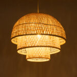 GLOBOSTAR® HIROKA 01836 Boho Κρεμαστό Φωτιστικό Οροφής με Ντουί 1 x E27 AC 220-240V IP20 - Μπεζ - Μ60 x Π60 x Υ50cm - Image 3