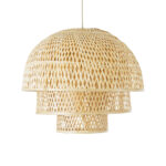GLOBOSTAR® HIROKA 01836 Boho Κρεμαστό Φωτιστικό Οροφής με Ντουί 1 x E27 AC 220-240V IP20 - Μπεζ - Μ60 x Π60 x Υ50cm - Image 5