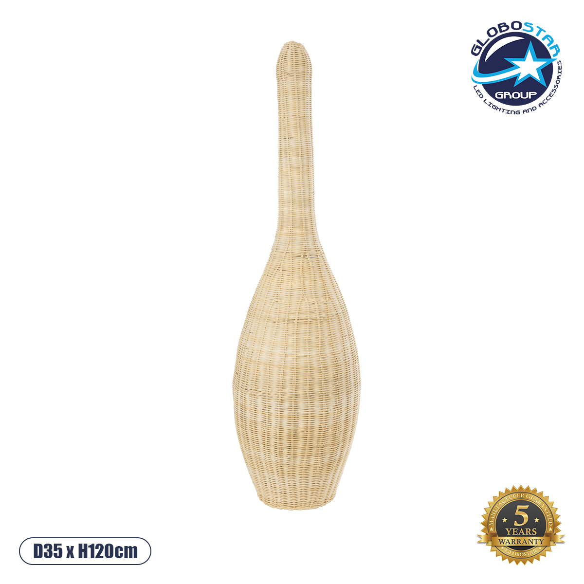 01844_01 GLOBOSTAR® PARADIS 01844 Boho Επιδαπέδιο Φωτιστικό με Ντουί 1 x E27 AC 220-240V IP20 - Μπεζ - Μ35 x Π35 x Υ120cm - Image 1