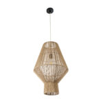 GLOBOSTAR® CAYMAN 01853 Boho Κρεμαστό Φωτιστικό Οροφής με Ντουί 1 x E27 AC 220-240V IP20 - Μπεζ - Μ40 x Π40 x Υ60cm - Image 4