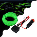 GloboStar® 82202 TUBE 360° Degree Διακοσμητική EL-Wire Neon Αυτοκινήτου Κορδόνι ΣΕΤ 3m 1W/3m 30lm/m 360° DC 12V με Βύσμα Αναπτήρα Αυτοκινήτου Αδιάβροχη IP68 Πράσινο Φωσφορούχο - Image 2