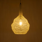 GLOBOSTAR® KENTUCKY 01880 Vintage Κρεμαστό Φωτιστικό Οροφής με Ντουί 1 x E27 AC 220-240V IP20 - Μπεζ - Μ30 x Π30 x Υ50cm - Image 3