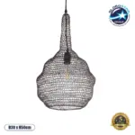 GLOBOSTAR® KENTUCKY 01881 Vintage Κρεμαστό Φωτιστικό Οροφής με Ντουί 1 x E27 AC 220-240V IP20 - Καφέ - Μ30 x Π30 x Υ50cm
