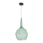 GLOBOSTAR® KENTUCKY 01882 Vintage Κρεμαστό Φωτιστικό Οροφής με Ντουί 1 x E27 AC 220-240V IP20 - Τιρκουάζ - Μ30 x Π30 x Υ50cm - Image 4
