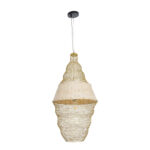 GLOBOSTAR® KENTUCKY 01910 Vintage Κρεμαστό Φωτιστικό Οροφής με Ντουί 1 x E27 AC 220-240V IP20 - Μπεζ - Μ40 x Π40 x Υ80cm - Image 4