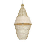 GLOBOSTAR® KENTUCKY 01910 Vintage Κρεμαστό Φωτιστικό Οροφής με Ντουί 1 x E27 AC 220-240V IP20 - Μπεζ - Μ40 x Π40 x Υ80cm - Image 5