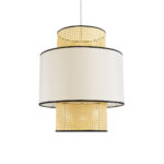 GLOBOSTAR® SAIGE 01917 Boho Κρεμαστό Φωτιστικό Οροφής με Ντουί 1 x E27 AC 220-240V IP20 - Μπεζ & Μαύρο - Μ50 x Π50 x Υ60cm - Image 2