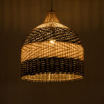 GLOBOSTAR® BARBADOS 01944 Boho Κρεμαστό Φωτιστικό Οροφής με Ντουί 1 x E27 AC 220-240V IP20 - Μπεζ & Λαδί - Μ40 x Π40 x Υ45cm - Image 3