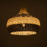 GLOBOSTAR® BARBADOS 01946 Boho Κρεμαστό Φωτιστικό Οροφής με Ντουί 1 x E27 AC 220-240V IP20 - Μπεζ & Λαδί - Μ40 x Π40 x Υ34cm - Image 3