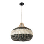 GLOBOSTAR® BARBADOS 01946 Boho Κρεμαστό Φωτιστικό Οροφής με Ντουί 1 x E27 AC 220-240V IP20 - Μπεζ & Λαδί - Μ40 x Π40 x Υ34cm - Image 4