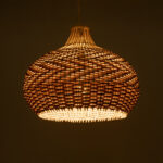 GLOBOSTAR® PANAMA 01952 Boho Κρεμαστό Φωτιστικό Οροφής με Ντουί 1 x E27 AC 220-240V IP20 - Μπεζ & Καφέ - Μ40 x Π40 x Υ34cm - Image 3