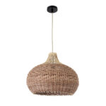 GLOBOSTAR® PANAMA 01952 Boho Κρεμαστό Φωτιστικό Οροφής με Ντουί 1 x E27 AC 220-240V IP20 - Μπεζ & Καφέ - Μ40 x Π40 x Υ34cm - Image 4