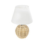 GLOBOSTAR® HASUMI 01957 Boho Επιτραπέζιο Φωτιστικό Πορτατίφ με Ντουί 1 x E27 AC 220-240V IP20 - Μπεζ & Λευκό - Μ19 x Π19 x Υ30cm - Image 2