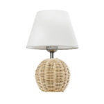 GLOBOSTAR® HASUMI 01957 Boho Επιτραπέζιο Φωτιστικό Πορτατίφ με Ντουί 1 x E27 AC 220-240V IP20 - Μπεζ & Λευκό - Μ19 x Π19 x Υ30cm - Image 4