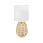 GLOBOSTAR® HASUMI 01958 Boho Επιτραπέζιο Φωτιστικό Πορτατίφ με Ντουί 1 x E27 AC 220-240V IP20 - Μπεζ & Λευκό - Μ18 x Π18 x Υ36cm - Image 2