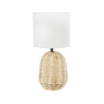 GLOBOSTAR® HASUMI 01958 Boho Επιτραπέζιο Φωτιστικό Πορτατίφ με Ντουί 1 x E27 AC 220-240V IP20 - Μπεζ & Λευκό - Μ18 x Π18 x Υ36cm - Image 3