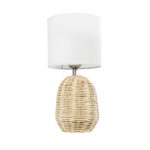 GLOBOSTAR® HASUMI 01958 Boho Επιτραπέζιο Φωτιστικό Πορτατίφ με Ντουί 1 x E27 AC 220-240V IP20 - Μπεζ & Λευκό - Μ18 x Π18 x Υ36cm - Image 4