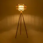 GLOBOSTAR® POPPY 01989 Boho Επιδαπέδιο Φωτιστικό με Ντουί 1 x E27 AC 220-240V IP20 - Μπεζ - Μ58 x Π58 x Υ149cm - Image 3