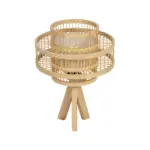 GLOBOSTAR® TULUM 01991 Boho Επιτραπέζιο Φωτιστικό Πορτατίφ με Ντουί 1 x E27 AC 220-240V IP20 - Μπεζ - Μ30 x Π30 x Υ41cm