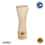GLOBOSTAR® ROWAN 01994 Boho Επιτραπέζιο Φωτιστικό Πορτατίφ με Ντουί 1 x E27 AC 220-240V IP20 - Μπεζ - Μ17 x Π17 x Υ42cm