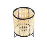 GLOBOSTAR® MONTE 01996 Μοντέρνο Επιτραπέζιο Φωτιστικό Πορτατίφ με Ντουί 1 x E27 AC 220-240V IP20 - Μαύρο & Μπεζ - Μ16 x Π16 x Υ22cm - Image 4