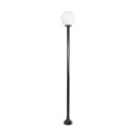 GLOBOSTAR® AGROS 61597 Φωτιστικό Κολωνάκι Κήπου με Ντουί 1 x E27 AC 220-240V Αδιάβροχο IP65 - Λευκό & Μάυρο - Μ30 x Π30 x Υ240cm - Image 2