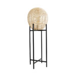 GLOBOSTAR® NERINA 02015 Boho Επιδαπέδιο Φωτιστικό με Ντουί 1 x E27 AC 220-240V IP20 - Μαύρο & Μπεζ - Μ40 x Π40 x Υ115cm - Image 2