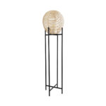 GLOBOSTAR® NERINA 02016 Boho Επιδαπέδιο Φωτιστικό με Ντουί 1 x E27 AC 220-240V IP20 - Μαύρο & Μπεζ - Μ40 x Π40 x Υ160cm - Image 2