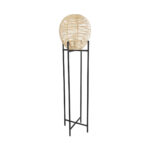GLOBOSTAR® NERINA 02016 Boho Επιδαπέδιο Φωτιστικό με Ντουί 1 x E27 AC 220-240V IP20 - Μαύρο & Μπεζ - Μ40 x Π40 x Υ160cm - Image 3