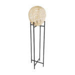 GLOBOSTAR® NERINA 02016 Boho Επιδαπέδιο Φωτιστικό με Ντουί 1 x E27 AC 220-240V IP20 - Μαύρο & Μπεζ - Μ40 x Π40 x Υ160cm - Image 4