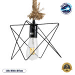 GLOBOSTAR® KAZEMI 02018 Μοντέρνο Κρεμαστό Φωτιστικό Οροφής με Ντουί 1 x E27 AC 220-240V IP20 - Μαύρο & Μπεζ - Μ18 x Π18 x Υ17cm