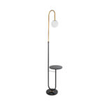 GLOBOSTAR® CORDELIA 02024 Μοντέρνο Επιδαπέδιο Φωτιστικό με Ντουί 1 x E27 AC 220-240V IP20 - Μαύρο & Χρυσό - Μ30 x Π38 x Υ180cm - Image 2
