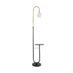 GLOBOSTAR® CORDELIA 02024 Μοντέρνο Επιδαπέδιο Φωτιστικό με Ντουί 1 x E27 AC 220-240V IP20 - Μαύρο & Χρυσό - Μ30 x Π38 x Υ180cm - Image 3