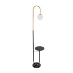 GLOBOSTAR® CORDELIA 02024 Μοντέρνο Επιδαπέδιο Φωτιστικό με Ντουί 1 x E27 AC 220-240V IP20 - Μαύρο & Χρυσό - Μ30 x Π38 x Υ180cm - Image 4