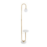GLOBOSTAR® CORDELIA 02025 Μοντέρνο Επιδαπέδιο Φωτιστικό με Ντουί 1 x E27 AC 220-240V IP20 - Χρυσό & Λευκό - Μ30 x Π38 x Υ180cm - Image 4