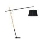 GLOBOSTAR® KELSIE 02029 Μοντέρνο Επιδαπέδιο Φωτιστικό με Ντουί 1 x E27 AC 220-240V IP20 - Μαύρο & Μπεζ - Μ40 x Π125 x Υ140cm - Image 4