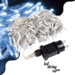 85837 Διακοσμητική Γιρλάντα 23 Μέτρα με Controller 8 Προγραμμάτων Εναλλαγών Φωτισμού - Επεκτεινόμενη 200 LED 3.6W AC 230V με Διάφανο Καλώδιο & Πρίζα Schuko Αδιάβροχη IP44 Ψυχρό Λευκό 6000K Μ23m - Image 2