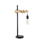 GLOBOSTAR® MINDELO 02032 Μοντέρνο Επιτραπέζιο Φωτιστικό Πορτατίφ με Ντουί 1 x E27 AC 220-240V IP20 - Μαύρο & Μπεζ - Μ25 x Π15 x Υ60cm - Image 2