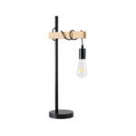 GLOBOSTAR® MINDELO 02032 Μοντέρνο Επιτραπέζιο Φωτιστικό Πορτατίφ με Ντουί 1 x E27 AC 220-240V IP20 - Μαύρο & Μπεζ - Μ25 x Π15 x Υ60cm - Image 3
